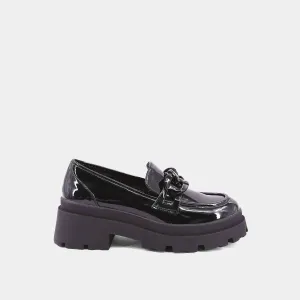 Women's Talitha Patent Leather Platform Loafer In Black