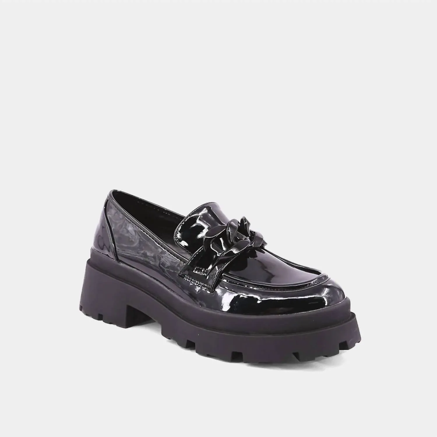 Women's Talitha Patent Leather Platform Loafer In Black