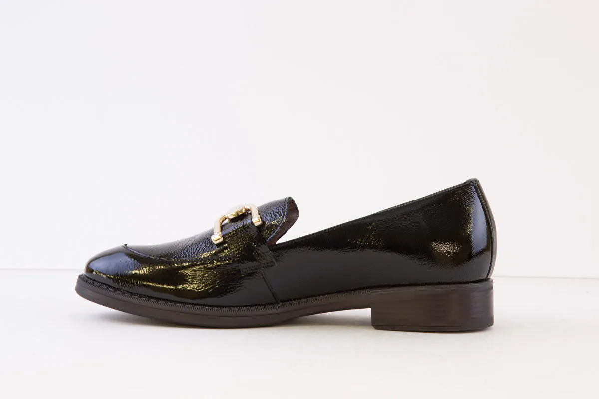 WONDERS - A-7252 FLAT FASHION LOAFER - BLACK PATENT