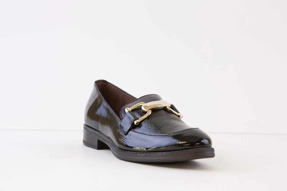 WONDERS - A-7252 FLAT FASHION LOAFER - BLACK PATENT