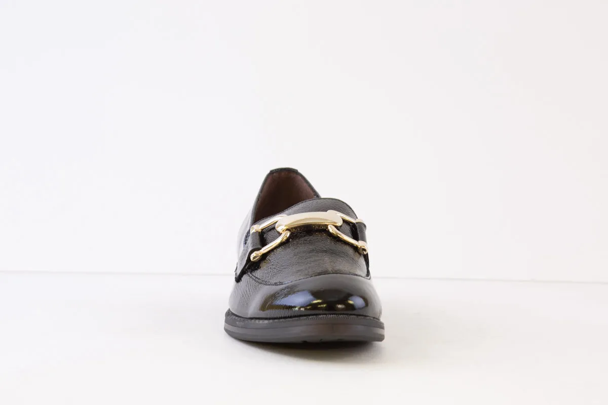 WONDERS - A-7252 FLAT FASHION LOAFER - BLACK PATENT