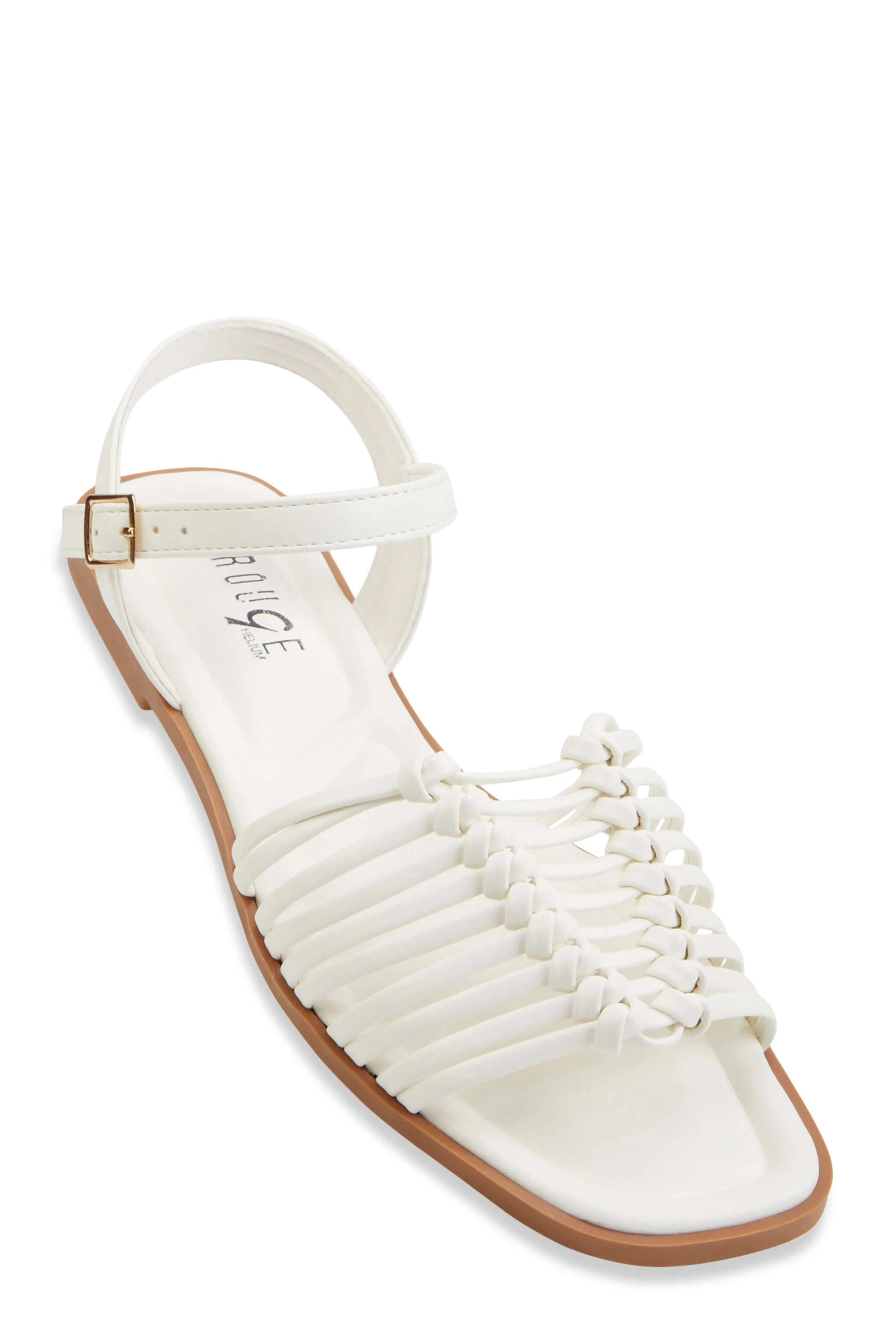Woven Band Ankle Strap Sandals