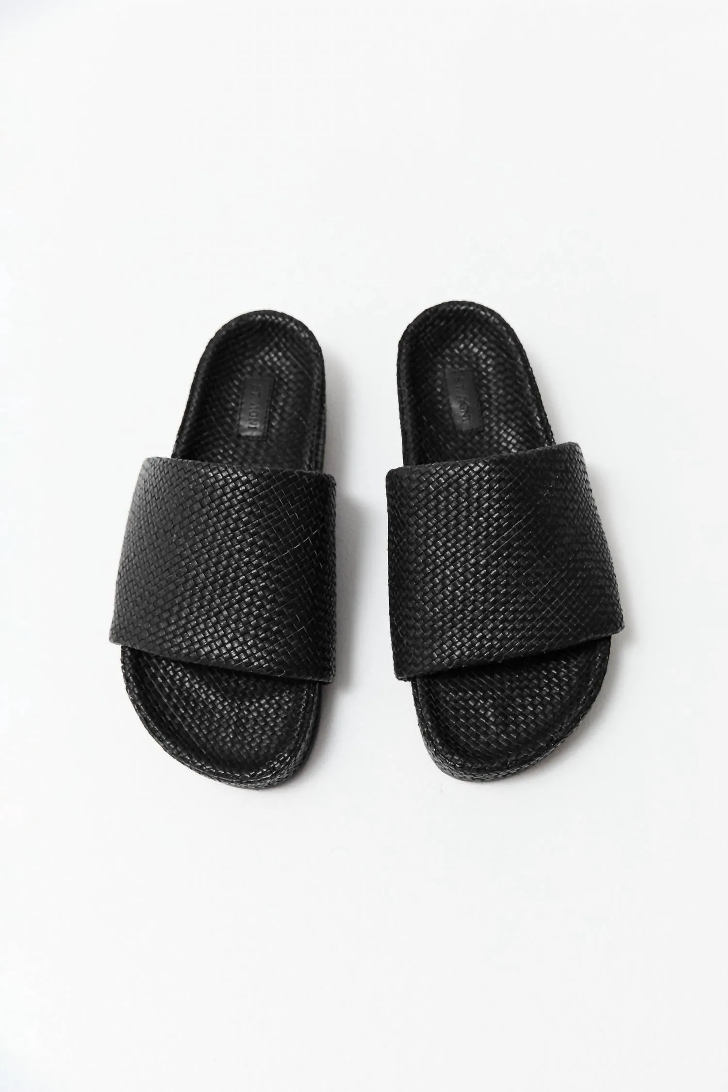 Woven Everyday Flatform Slide Sandal In Black