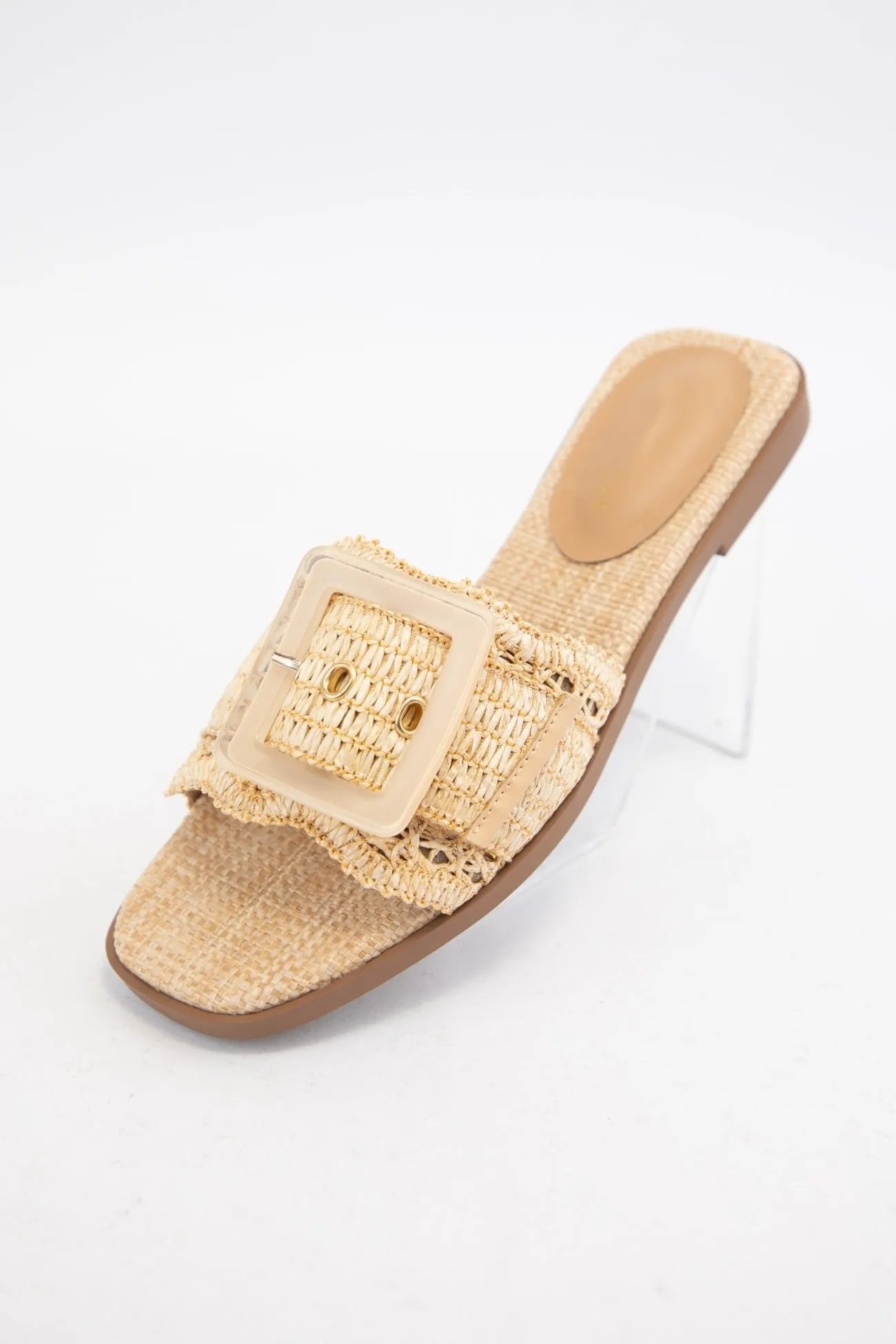 Woven Large Buckle Sandal