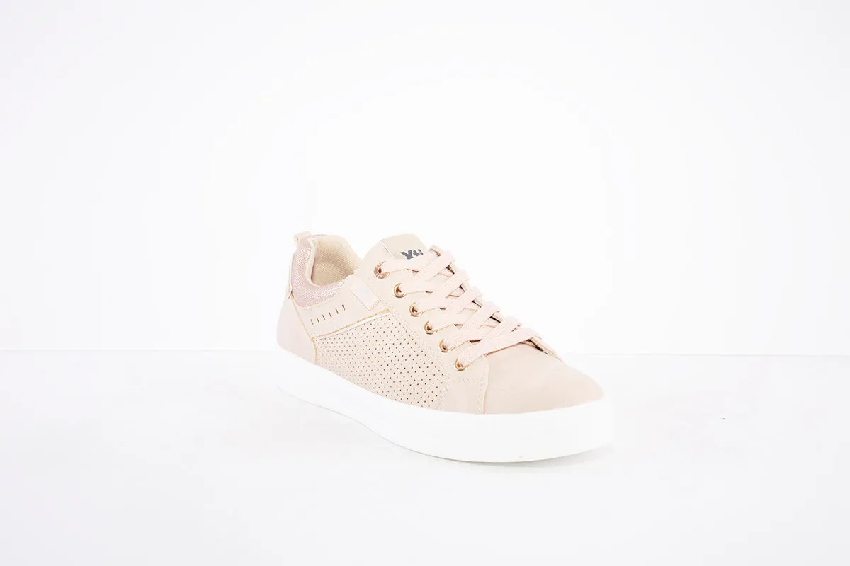 XTI - 44319 FLAT LACED FASHION SHOE - BEIGE