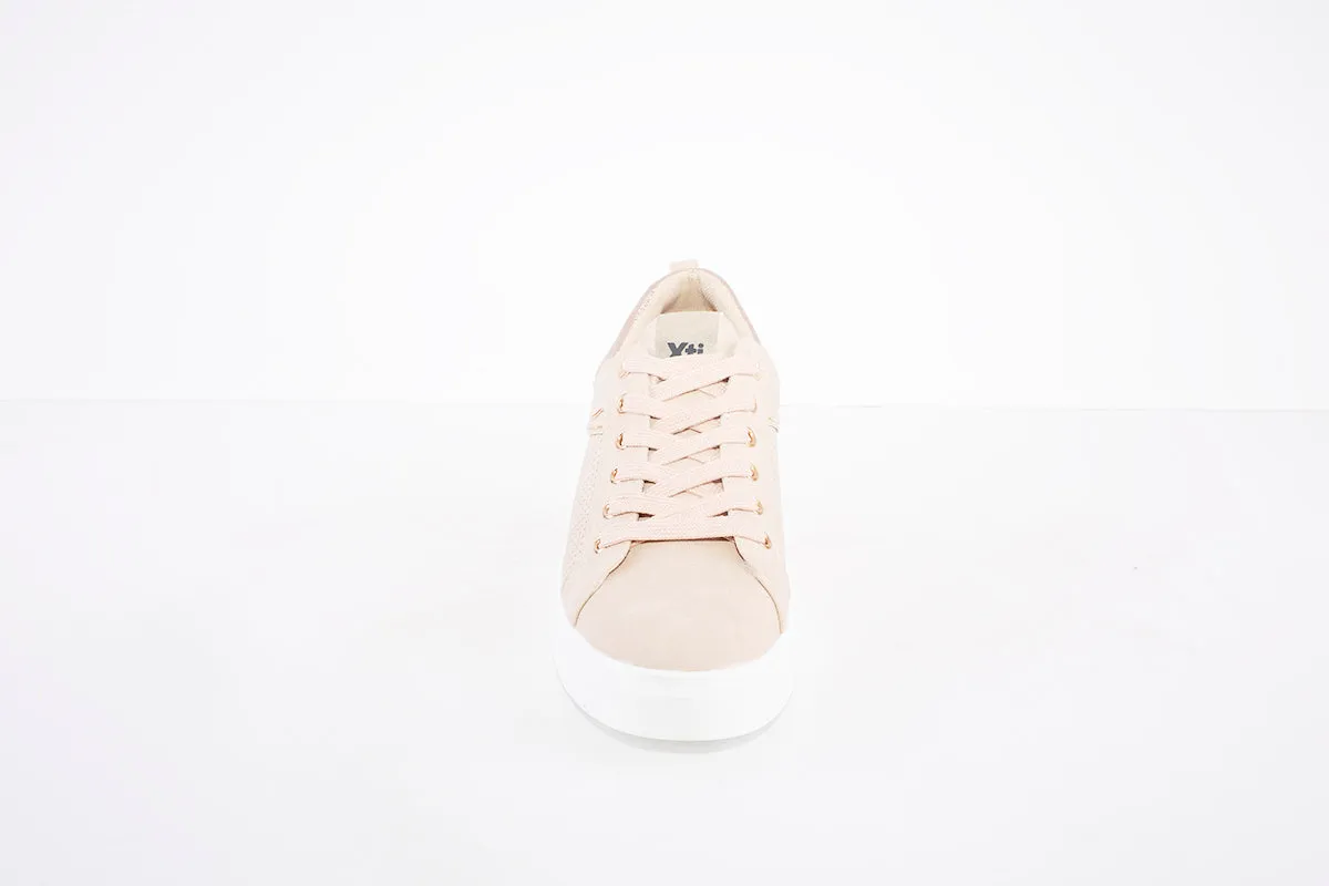 XTI - 44319 FLAT LACED FASHION SHOE - BEIGE