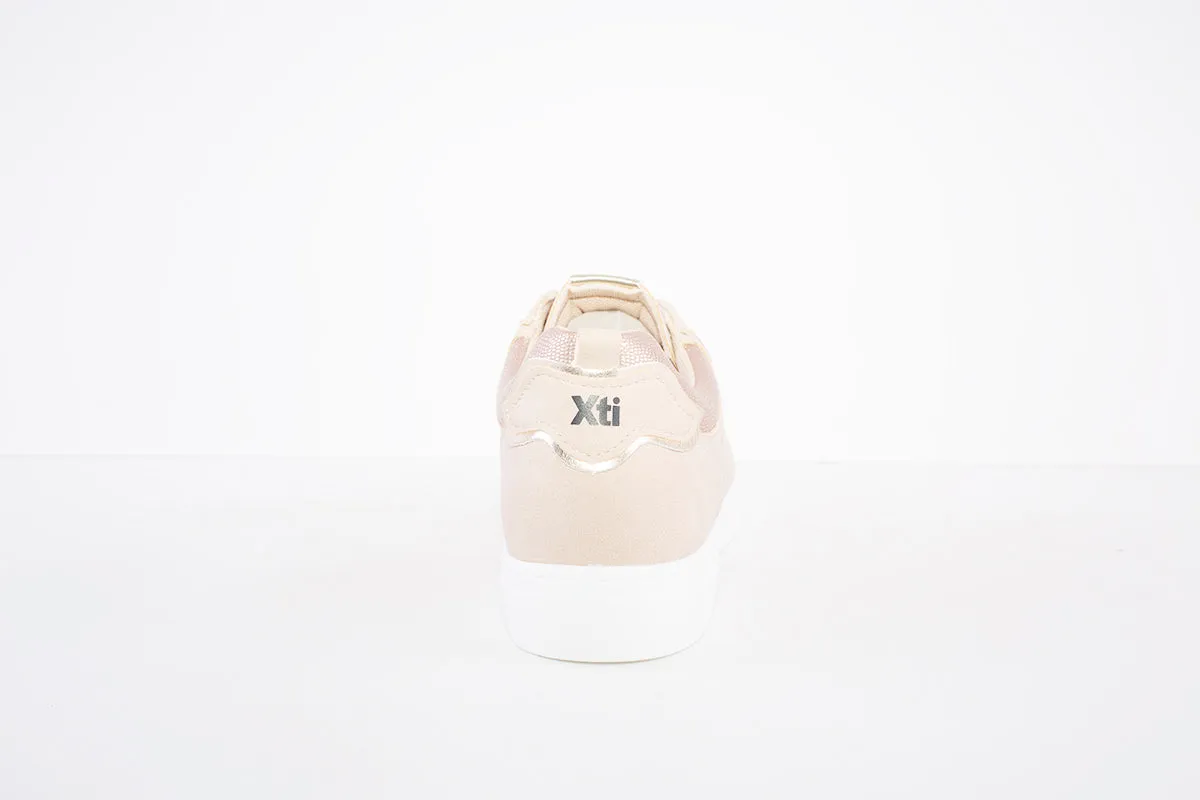 XTI - 44319 FLAT LACED FASHION SHOE - BEIGE
