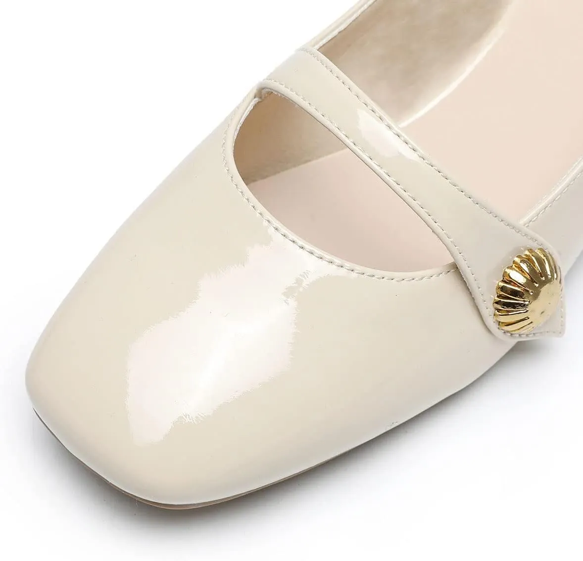 YDN Women Square Toe Mary Janes Block Low Heel Pumps Daisy Buckle Formal Wear Dress Outdoor Shoes Size 4-15 US
