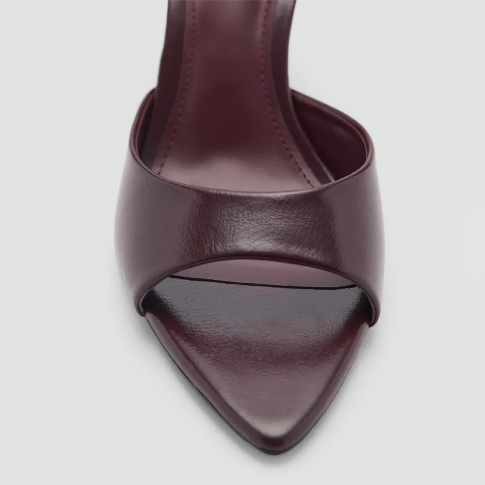 YIYA Women's Open Pointed Peep Toe Mules Kitten Heels Stiletto High Heels Slide Sandals Summer Slip On Backless Dress Spring Summer Pumps Shoes