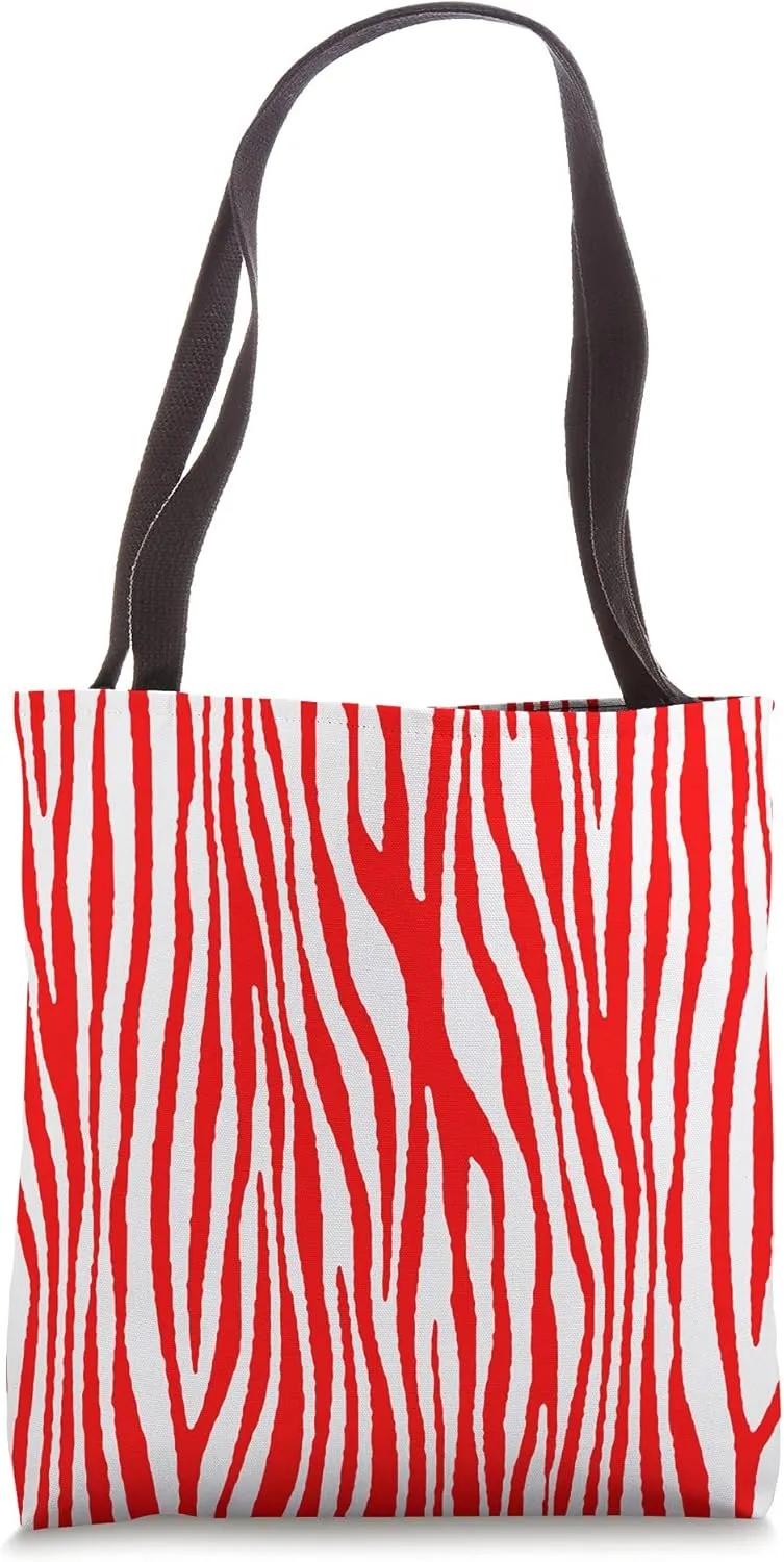 Zebra Pattern Camouflage Abstract In Red Tote Bag
