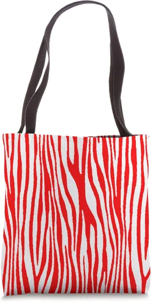 Zebra Pattern Camouflage Abstract In Red Tote Bag