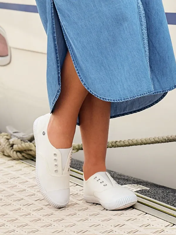 Zjoosh The Penny Plimsoles White
