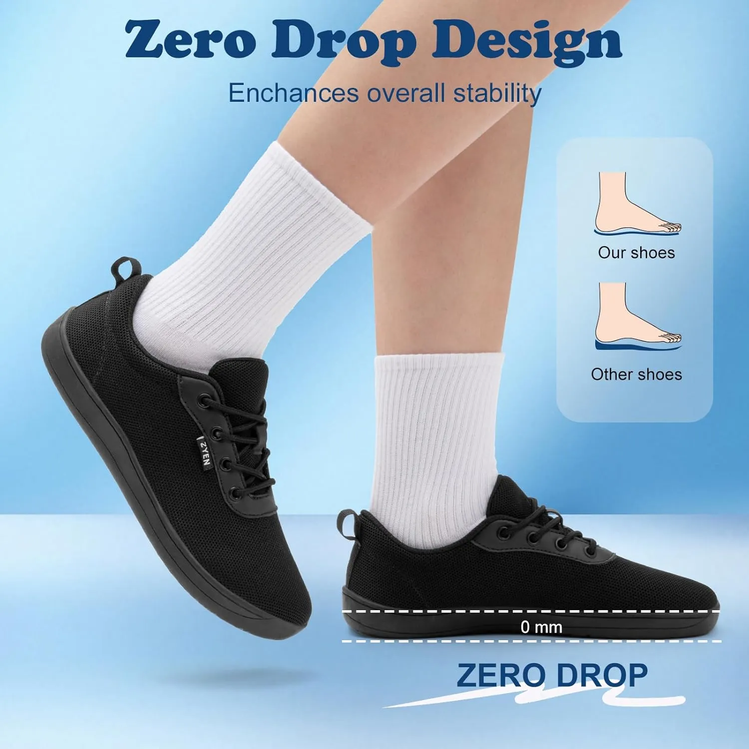 ZYEN Wide Toe Box Barefoot Shoes for Women | Wide Width Breathable Camouflage Shoes | Zero Drop Sole Fashion Non Slip Gym Sneaker Lightweight Minimalist Walking Sneaker